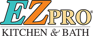 The logo for EZPro Kitchen & Bath.